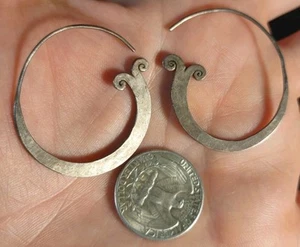 6.2 Grams Unique Vintage Sterling Silver Flower Style Spiral Earrings - Picture 1 of 4