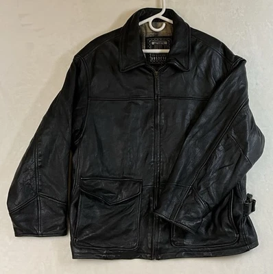 Auténtica chaqueta de cuero estilo bombardero/motociclista Winlit 1969 talla grande Foto 1 de 4