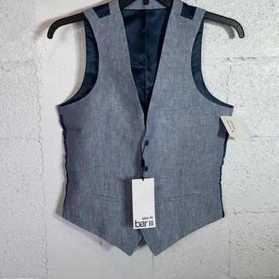 Bar III Men's Slim-Fit White 100% Linen Suit Vest blue S $115 - Image 1 of 4