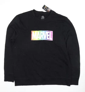 Marvel Unisex Black Pride Logo Sweatshirt L - Picture 1 of 12