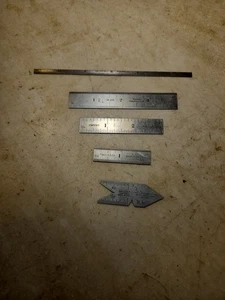 Surtido STARRETT RULE Acero Inoxidable Ángulo y Graduado Otro Troquel de Maquinista - Imagen 1 de 15