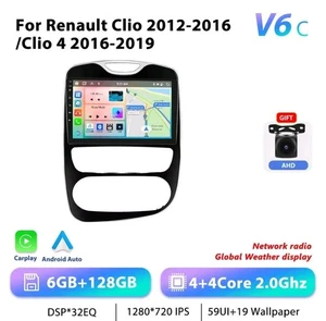RADIO 2 DIN ANDROID PER RENAULT CLIO 4 BLUETOOTH USB CARPLAY 6/128 Wi-Fi 16/19 - Foto 1 di 8