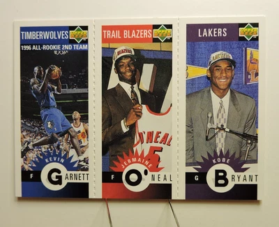 1996-97 Upper Deck MiniCards Kobe Bryant, K Garnett, J O'Neal #M129-158-139 (RC) - Image 1 of 2