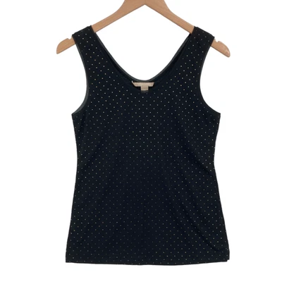 Camiseta sin mangas Banana Republic para mujer XS negra dorada con tachuelas sin mangas cuello redondo Foto 1 de 4
