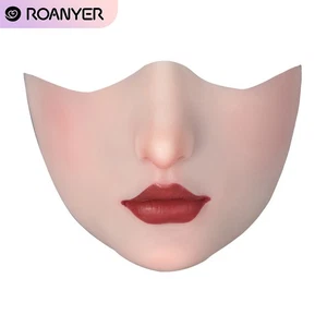 Roanyer Realistic Silicone Half Mask Closed Lips for Crossdresser Halloween Cos - Picture 1 of 11