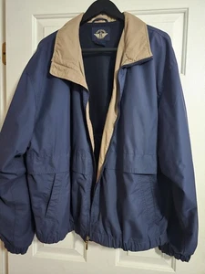 Vintage Dockers Jacket Men's Size XL Fully Lined - Blue w/tan collar  Excellent - Picture 1 of 4