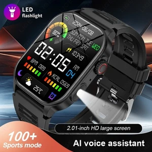 Military Outdoor Sports Smart Watch Waterproof Bluetooth Call For Android iPhone - Picture 1 of 9