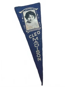 1910s Cleo Madison Silent Film Star Pennant – Vintage Felt Portrait Banner - Picture 1 of 3
