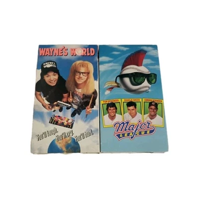 Waynes World & Major League Comedy Cult Classic VHS Bundle Lot VG Tested - Image 1 of 4