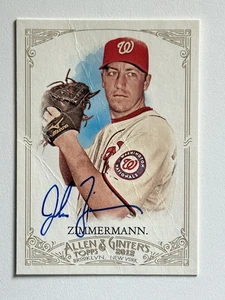 Jordan Zimmerman 2012 Topps Allen & Ginter’s #73 Autographed Signed Auto Nate - Picture 1 of 2