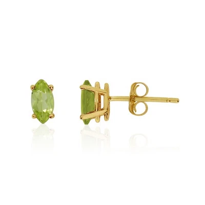 LXR 14k Gelbgold Peridot Marquise Ohrringe 0.35 ct - Bild 1 von 3