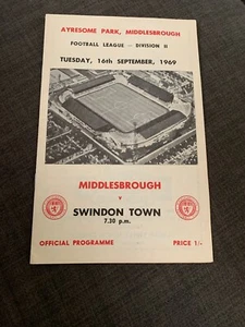 1969/70 Middlesbrough V Swindon Town Football Programme - Picture 1 of 3