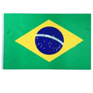 Brazil Flag with Eyelets | Large 90 x 150cm | Buy 2 Get 1 Free | Free UK Postage - Picture 1 of 1