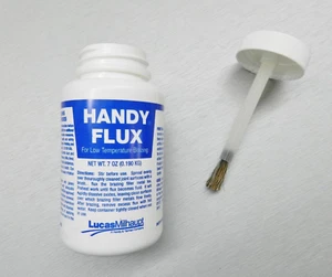 HANDY FLUX PASTE 7 OZ JAR W/ BRUSH CAP - SILVER SOLDERING BRAZING JEWELRY MAKING - Picture 1 of 3