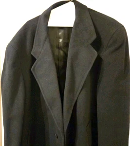 Vintage Pierre Cardin Paris New York Men's Large 100% Wool Long Coat *PRE-OWNED* - Picture 1 of 11