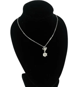 STERLINGSILBER HALSKETTE MIT ANHÄNGER ROSE / SILBER / 3gr - Bild 1 von 4