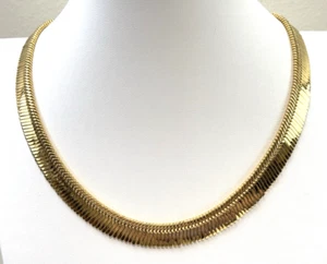 Vintage Premier Designs Gold Tone Flat Chain Necklace 18" Costume Jewelry Estate - Picture 1 of 10