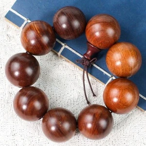 Männer Natur Holz Gebet Perlen Armband - 30mm*9 Buddha Glück Schmuck Zubehör - Bild 1 von 8