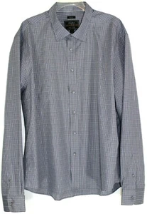 Jos A Bank Reserve Mens XXL Slim Thin Cotton LS Plaid Button Front Dress Shirt - Picture 1 of 6