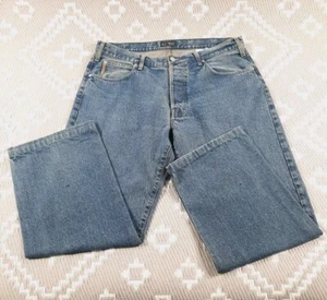 Armani Jeans Mens Jeans W36 L27 Blue Cotton Button Fly Indigo Series 005 Tapered - Picture 1 of 24