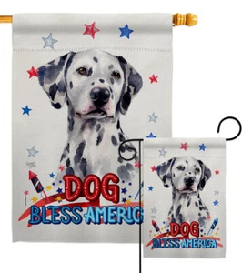 Patriotic Dalmatian Garden Flag Animals Dog Decorative Gift Yard House Banner - Picture 1 of 19