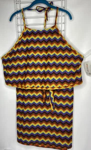 Pride Knitted Bodycon Skirt And Halter Top Chevron Multicolor Size 3X- 2PIECE! - Picture 1 of 8