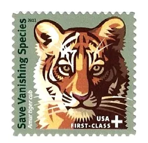 AMUR TIGER STAMP ~ 2011 Save Vanishing Species Semi-Postal Stamp # B4 MINT COND - Picture 1 of 1