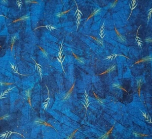 Flower Jewels BTY Teresa Ascone P&B Textile Grass Floral Crackle Deep Blue - Picture 1 of 3