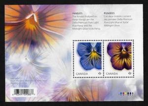 Canada Stamps — Souvenir Sheet of 2 — 2015, Flower / Pansies #2809 — MNH - Picture 1 of 1