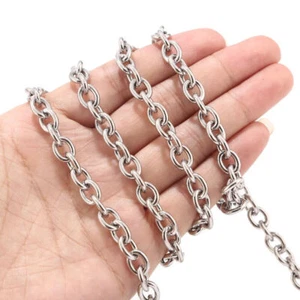 Fornituras de cadena fuertes de acero inoxidable de 3 metros de espesor con eslabones en O de plata de 6 mm/8 mm/10 mm - Imagen 1 de 3