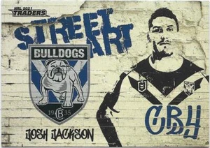 2021 Nrl Traders Street Art White (SAW03) Josh JACKSON Bulldogs - Picture 1 of 1