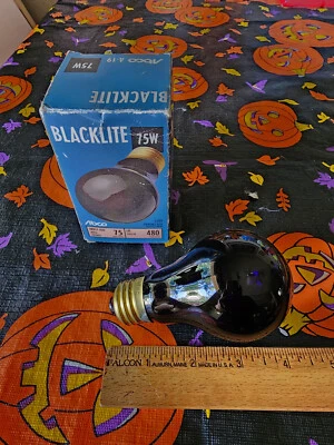 Vintage ABCO Blacklite 75W 120V Halloween Original Box Black Light Bulb 1995 - Image 1 of 4