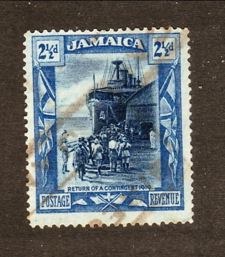 1921 Ямайка No92 б/у возвращение войск Первой мировой войны - Изображение 1 из 1
