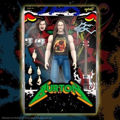 Super7 METALLICA ULTIMATES! Wave 2 Cliff Burton SUPERHERO POSTER 7" ActionFigure - image 1 of 4