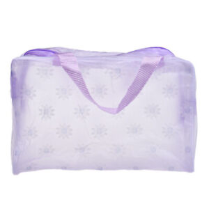Waterproof PVC Cosmetic Storage Bag for Women Floral Transparent Wash Bag Travel