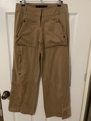 Miss Me Womens Tan Vintage Y2K Cargo Pants Embroidered Size M Large Pockets - Image 1 of 4