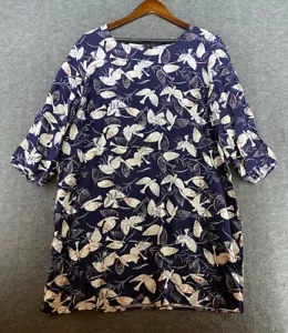 Old Navy Women’s Size XL 3/4 Sleeves Bird Pattern Mini Dress Back Zipper - Picture 1 of 15