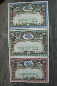 Drei Ringling Brüder und Barnum & Bailey SPEZIMEN Aktienzertifikate NUMMERIERT - Bild 1 von 4