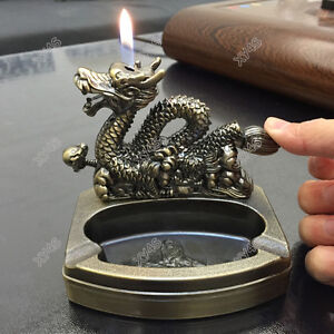 Dragon Shape Novelty Cigarette cigar Ashtray Ash Tray with Refillable lighter