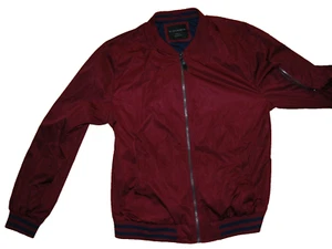 No Boundaries Jacket Bordeaux Men's Size Medium 38-40 Full Zip Pockets - Picture 1 of 7