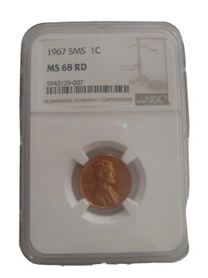 1967 SMS Lincoln Cent NGC MS 68 RD - Image 1 of 4
