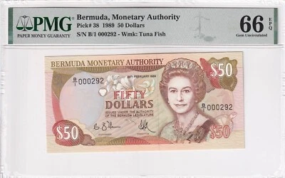 Bermuda, 50 Dollars, 1989, UNC, p38 - Image 1 of 2