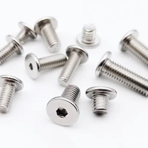 SUS304 M1.6-M6 Allen Hex Hexagon Socket Ultra Thin Flat Wafer Head Screw Bolt - Picture 1 of 6