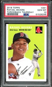 2018 Topps 1954 Throwback Thursday #261 Rafael Devers Rookie PSA 10 RC SP TBT - Picture 1 of 3