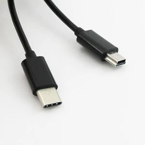1pc USB 3.1 Type C Male To Mini 5 Pin Male Spiral Coiled Data Sync Charger Cable - Picture 1 of 7