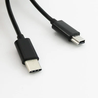 1pc USB 3.1 Type C Male To Mini 5 Pin Male Spiral Coiled Data Sync Charger Cable - Image 1 of 4