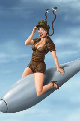 Hot сексуальный малыш на ракете стены искусства домашнего декора - плакат 20 x 30 - Изображение 1 из 4