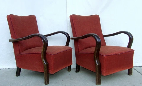 Art Deco Club Chairs. Armchairs, Cocktail Chair 1920s Vintage Antique Halabala Cover