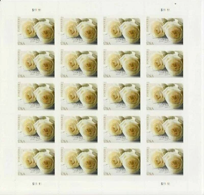 US Stamps Scott #4520 Forever Wedding Rose Sheet of 20 GUARANTEED GENUINE - Image 1 of 2