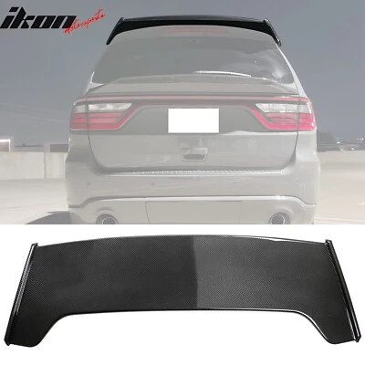 Fits 21-25 Dodge Durango IKON Style Rear Roof Spoiler Lip Carbon Fiber Print ABS - Image 1 of 4